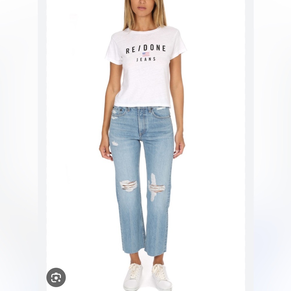 • Rag And Bone • Women’s Straight Leg Jeans Distressed
Shaker Wash Blue 25